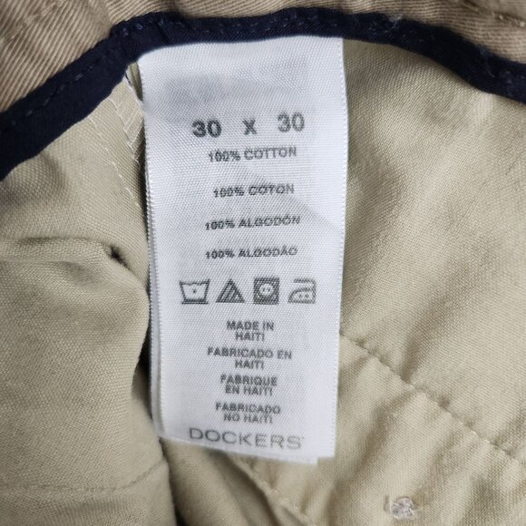 Dockers D4 Relaxed Fit Pants Men's 30x30 Khaki Flat Front Cotton Casual Slacks - Picture 8 of 9